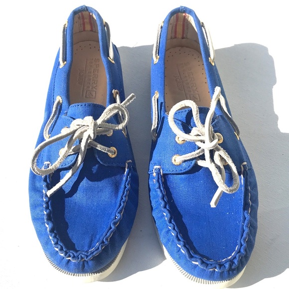 Sperry TopSider JCrew Boat Royal Blue 8 shoes j crew deck - Picture 3 of 9
